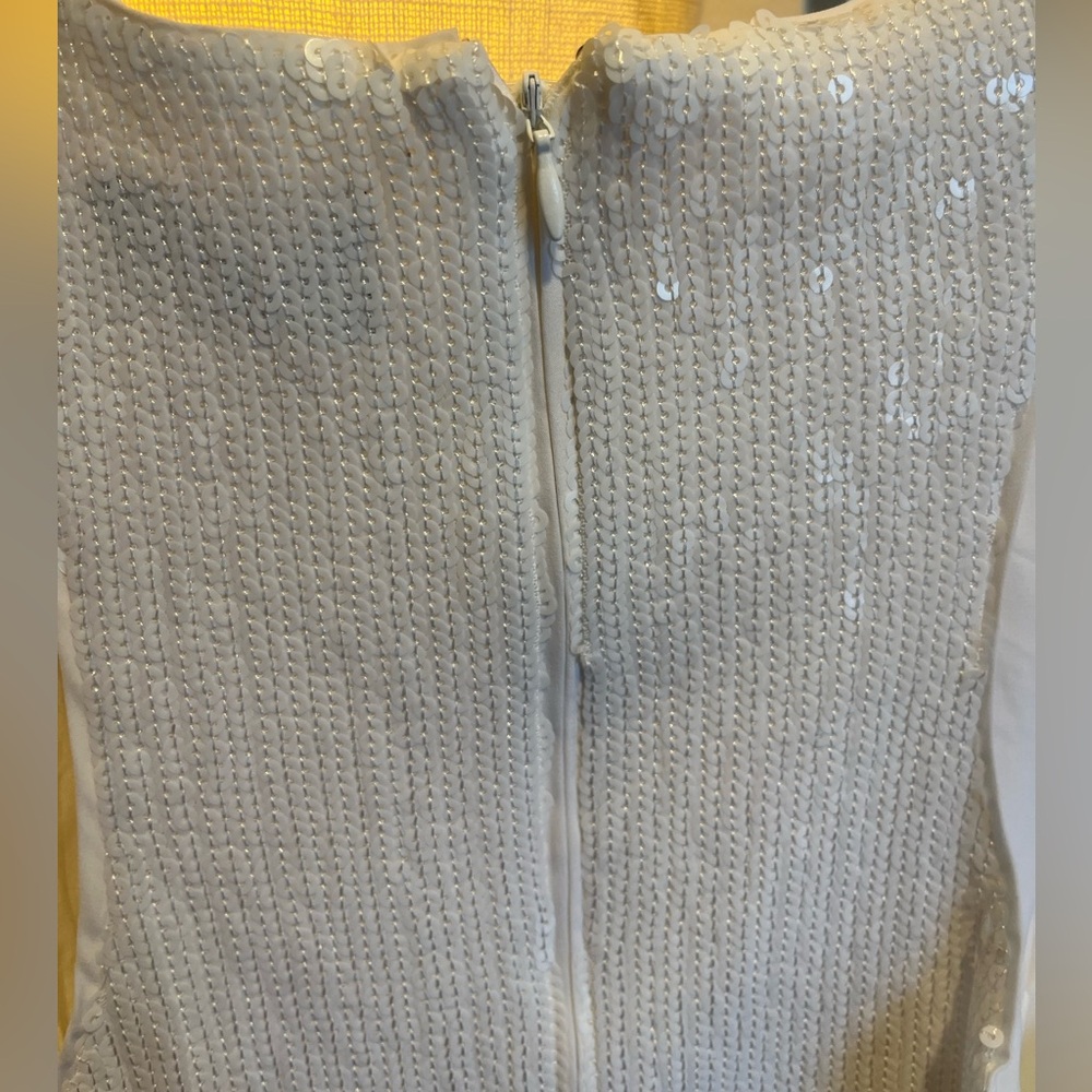 J. Crew White Sequin Fringe Shift Dress - Picture 2 of 7
